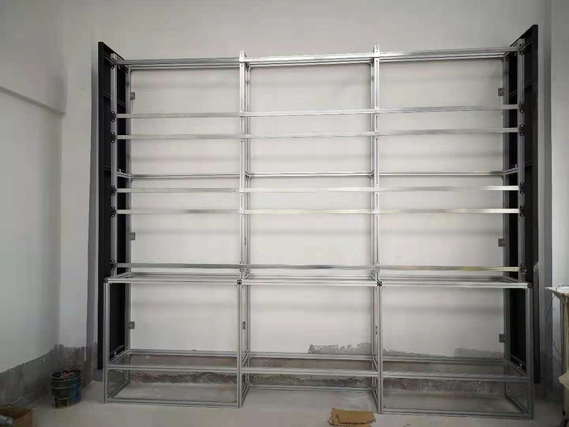 企業(yè)展廳9臺(tái)3.5拼縫液晶拼接屏案例現(xiàn)場(chǎng)安裝